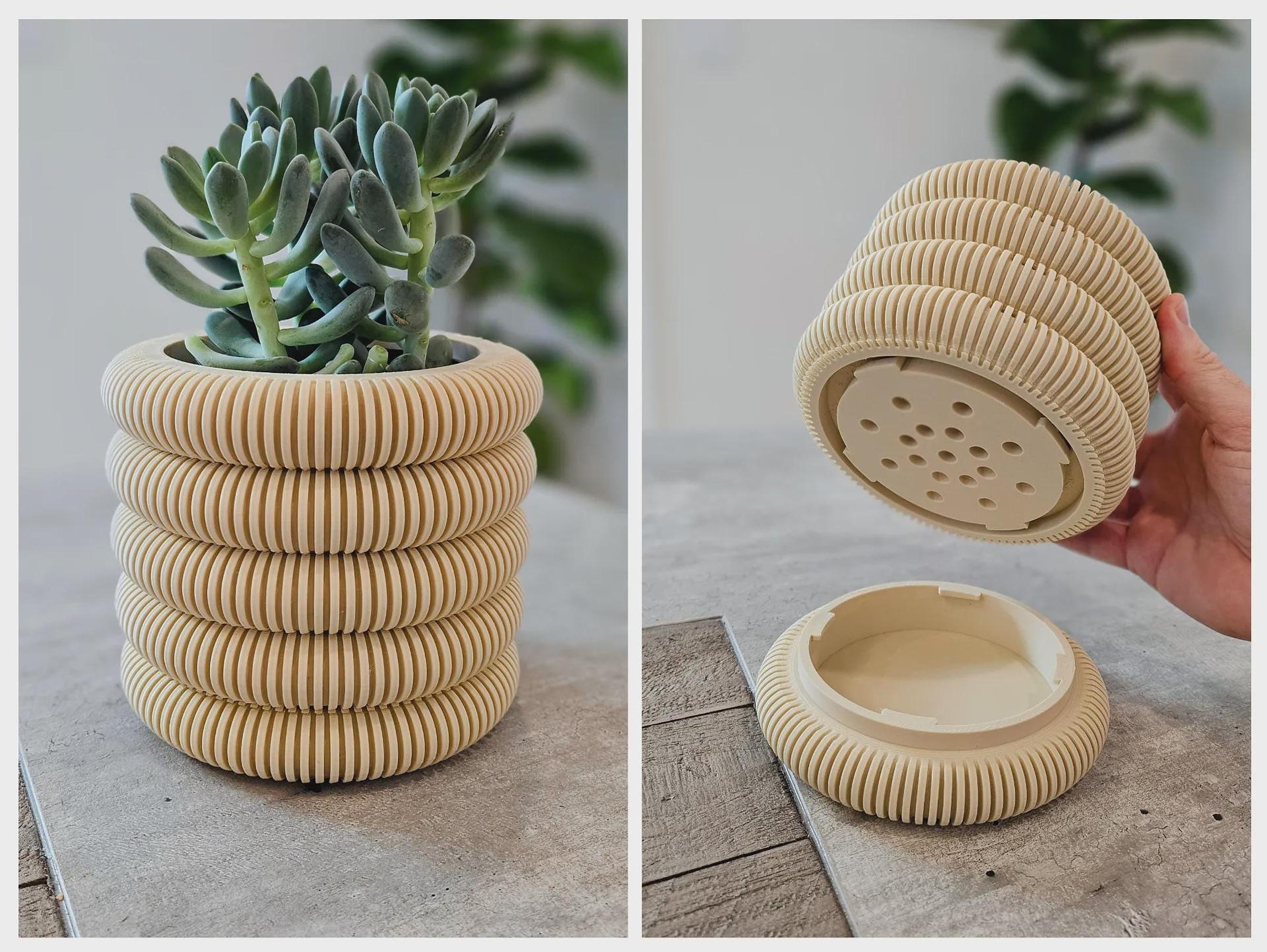 Planter Pot Minimalist 3D Printed Indoor Plant Pot Home Decor