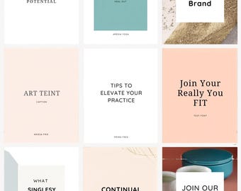 Minimalistische wellness-yoga Instagram-berichtsjablonen (canvabundel)