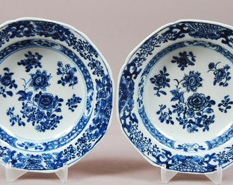 アンティーク中国清朝広東青白花模様皿 - Etsy 日本