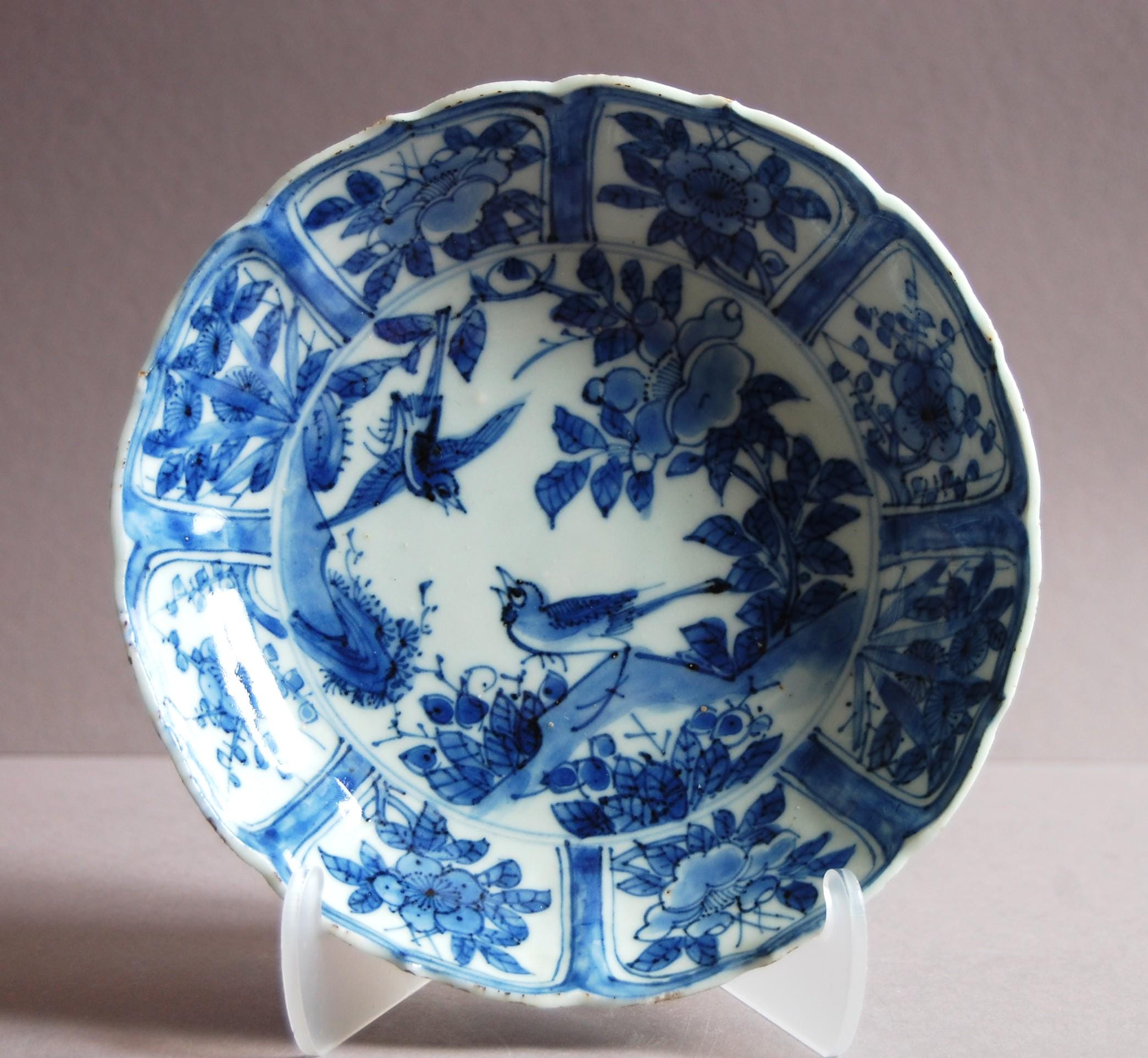 明代クラーク磁器皿、青白鳥と花 - Etsy 日本