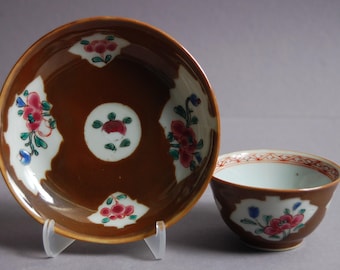 Juego de té antiguo de porcelana Familia Rosa, dinastía Qing, reinado de Qianlong