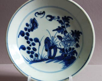 Antique Qing Dynasty Blue and White Dish, Fujian Dehua Kiln, 1820