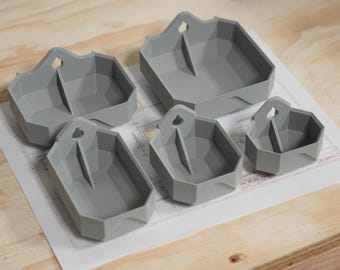 3D Printable Storage Bins - Stackable, Nail/Screw Mounted, FIVE SIZES