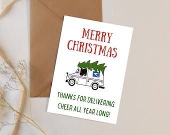 Briefträger Weihnachtskarte - Süße Feiertagskarte für Briefträger, Postangestellter Geschenk, Lieferfahrer Dankeskarte
