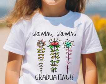 Pre-k Abschluss-T-Shirt mit bunten Blumen, entzückendes vor-k Abschluss-T-Shirt Geschenk, Vorkindergarten-Abschluss-T-Shirt, Kinderabschluß-T-Shirt