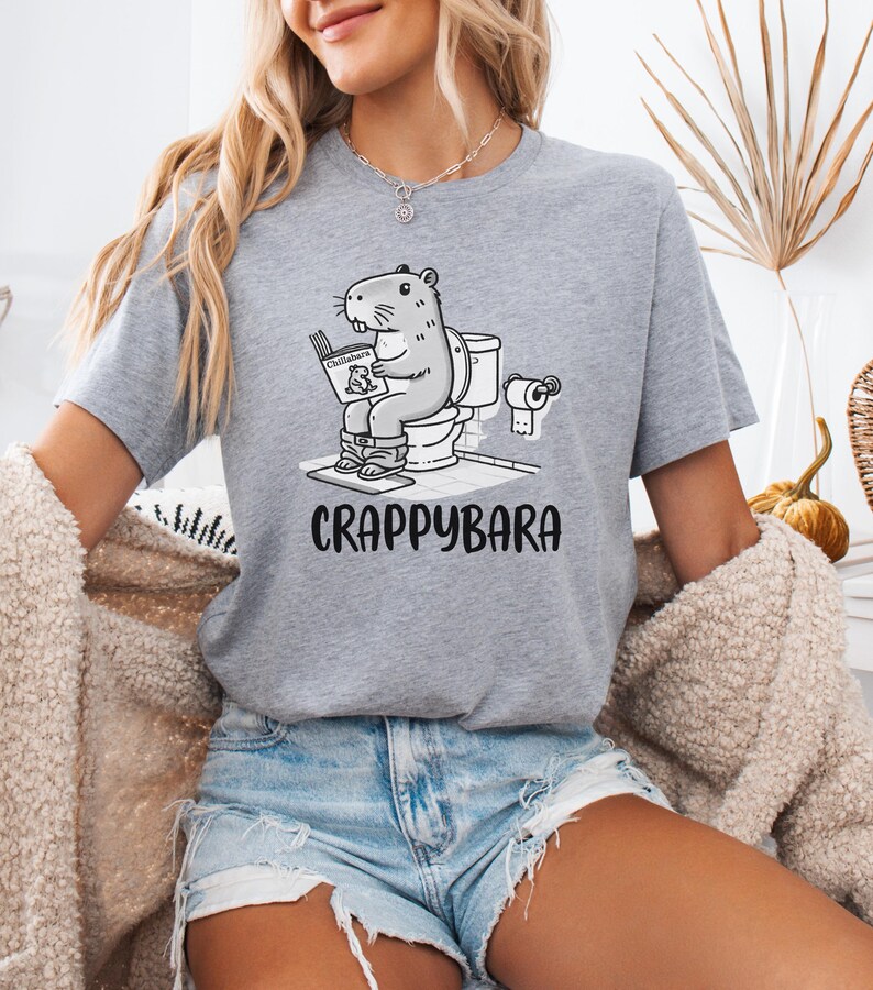 Funny Capybara Shirt, Crappybara, Cartoon Capybara T-shirt Gift for ...