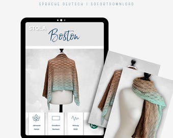 Crochet pattern for scarf BOSTON - Two models, suitable for beginners and effective [Language: German]