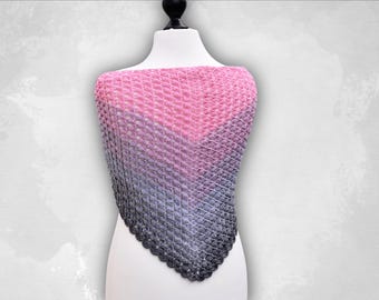 Crochet shawl pattern for the triangular shawl "Milan", an elegant shawl for beginners & advanced crocheters [Language: German]
