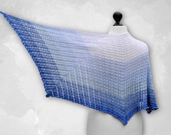 Crochet pattern MYKONOS – Pentagonal shawl with a sophisticated relief pattern [Language: English/German]