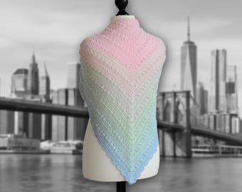 Handmade scarf NEW YORK – lightweight pastel shawl for spring & summer