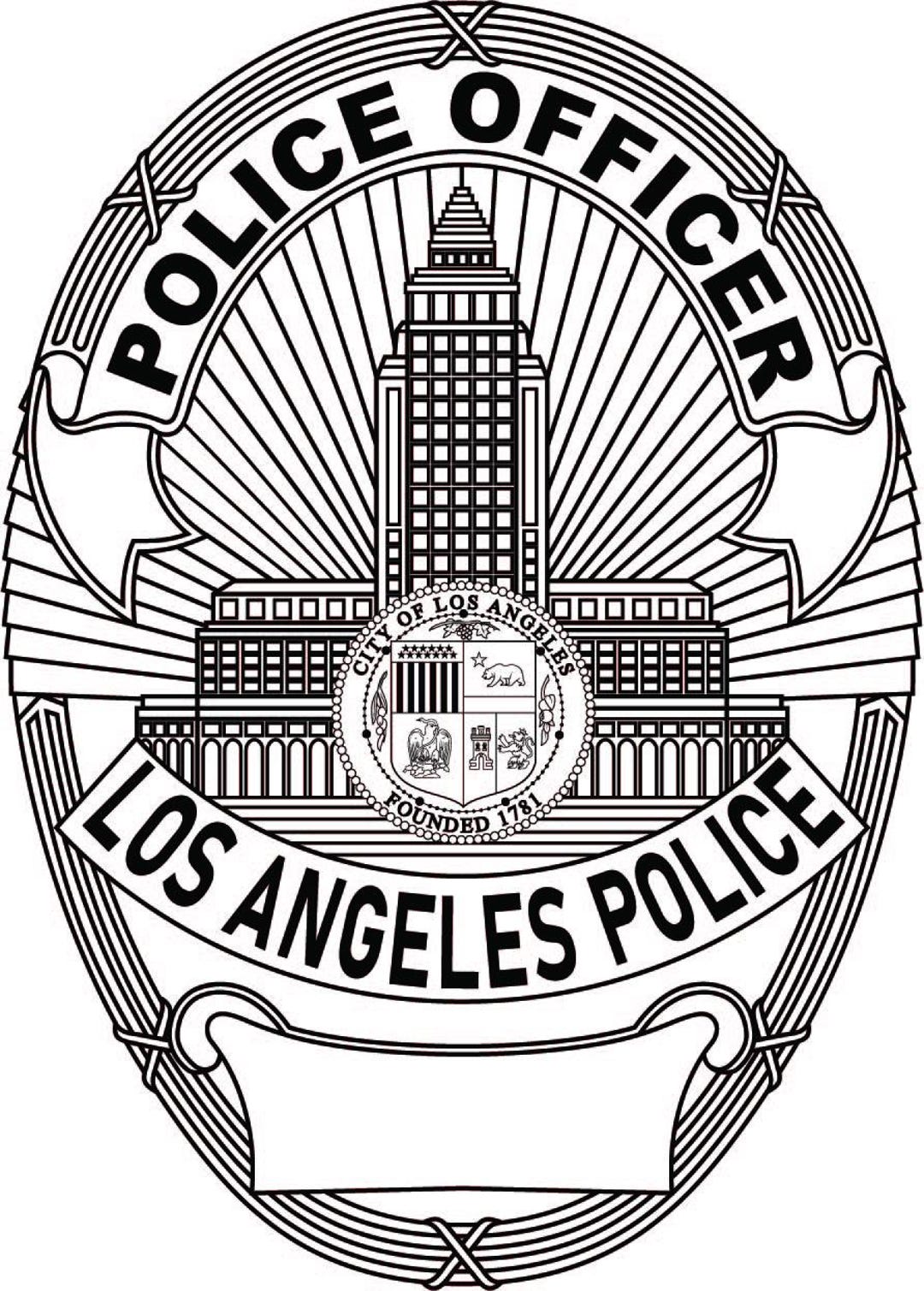 LAPD ロサンゼルス市警察 認識番号 0 1 ポリスバッジ Badge Police