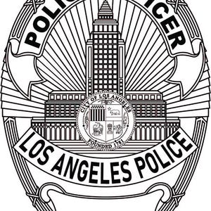 Insignia de oficial del Departamento de Policía de Los Ángeles (Svg), archivo vectorial, archivo de corte láser, placa de policía, grabado láser, archivo Cricut, arte lineal, corte