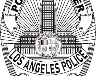 LAPD警部補バッジベクターファイル、ロサンゼルス警察バッジレーザー