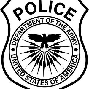 Army Police Patch Department of Army USA, badge, Vector file, laser cut file, line art, Laser cut file, laser engraving file, cricut file