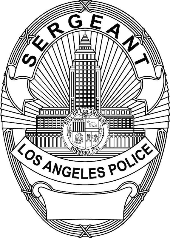 Los Angeles Police Sergeant Badge Vector File, LAPD Badges Engrave