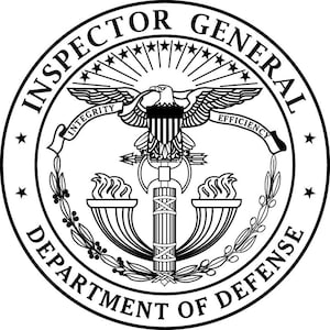 Department Of Defense Inspector General DOD OIG, badge, Vector file, black white, Outline, Laser cut file, laser engraving file, vinyl cut