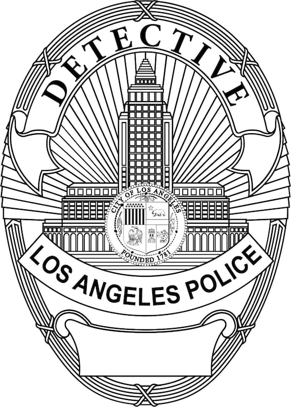 ロサンゼルス警察の刑事バッジ、LAPD バッジ ベクター ファイル (svg