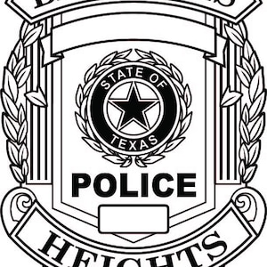 Archivo vectorial de la insignia del Departamento de Policía de Balcones Heights, Texas, archivo de grabado láser de la insignia del Departamento de Policía de Balcones, insignia SVG de la insignia del Departamento de Policía de Balcones Heights