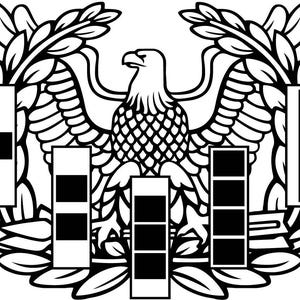 US Army Warrant Eagle Badge Vector file, US Army Warrant Pin Badge Laser Engraving file, US Army Warrant Badge Laser Cut file, Cutting file