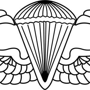 United States military  parachutist Badge Vector file, US Military Parachutist Badge Laser Engraving file, Line art, Laser cut file, svg