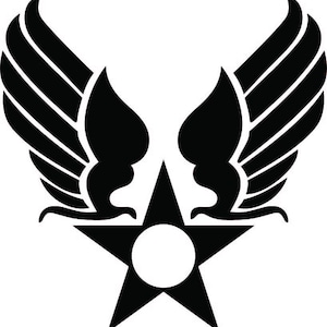 Army Air Corp Wings Vector file, US Army Air Crop Wings Insignia Badge, Laser cut file, Line art, Laser Engraving file, Cutting file, svg