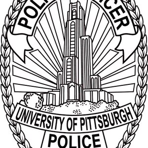 Insignia de policía del campus de la Universidad Estatal de Pittsburg, insignia de policía, insignia de policía del campus de la Universidad Estatal de Pittsburg, archivo vectorial, archivo cortado con láser