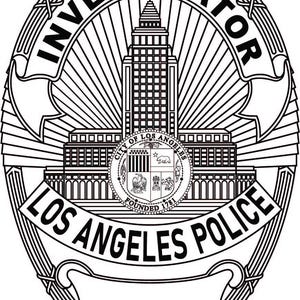 LAPD Investigator Badge Vector File: Laser Engraving, CNC, Cricut