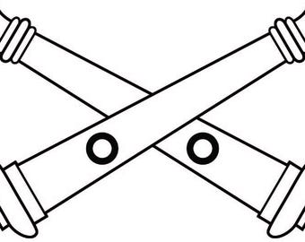 Army Field Artillery Branch Insignia Vector File, US Army Badge Laser engraving, svg