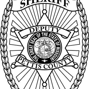 Pettis County Deputy Sheriff Missouri Vector file, County Of Pettis Sheriff Deputy Badge, Pettis MO Sheriff Laser cut file, Laser engraving