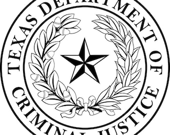 Texas Criminal Justice Seal Vector File: Laser Engraving, CNC, SVG