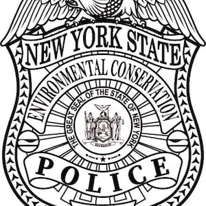 Insignia de policía de conservación del medio ambiente de Nueva York, archivo vectorial de la insignia de policía de NYEC, archivo cortado con láser, SVG, grabado láser, archivo láser, archivo Cricut