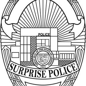 Surprise Arizona Police Department Badge Vector File: Laser Cut Design