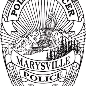 Marysville Police Department WA Vector file, Police Officer Badge, Laser cut file, Laser Engraving, Police badge, Laser file, Cricut, SVG