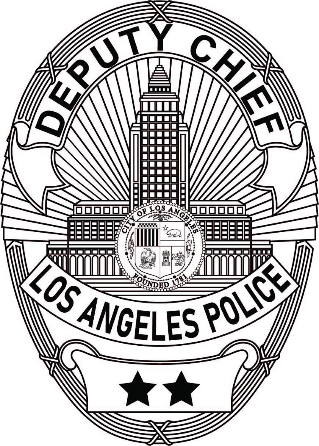 LAPD ロサンゼルス市警 chief バッジ LAPD Deputy Chief Badge Laser Cut File, Los Angeles Police Badge