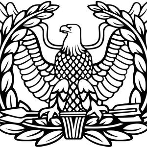 US Army Warrant Eagle Simple Vector file, US Army Warrant Eagle Badge Laser Engraving file, Army  Warrant Badge Laser Cut file, Cutting file