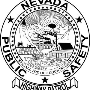 Nevada Highway Patrol Police, badge, Vector file, black white, Outline, Laser cut file, laser engraving file, vinyl cut file, digital art