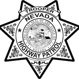 Highway Patrol Police Trooper Nevada badge, Vector file, black white, Outline, Laser cut file, laser engraving file, vinyl cut file, digital