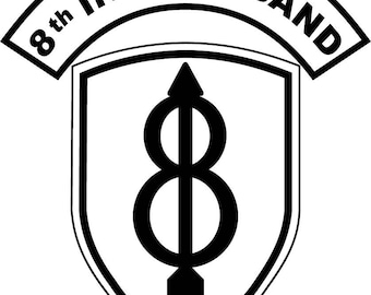 Army 8th Infantry Division Band SSI Patch Vector, US Military Patch Laser Cut File