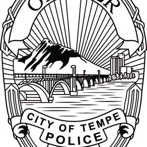 Tempe City police department AZ Police officer badge, Tempe City PD badge Laser Engraving file, Police officer Badge Line art, Vector file,