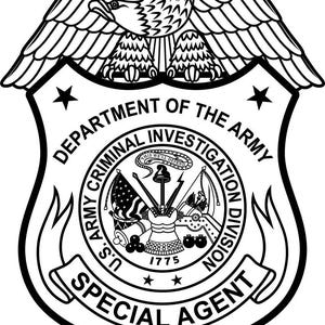 US Army CID Special Agent Vector file, US Army Special Agent Badge Laser Engraving File, Army cid Badge Laser cut file, Line art, Outline