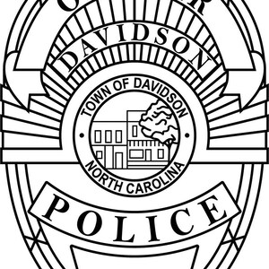 Davidson NC PD Vector File: Laser Cut Police Badge Design