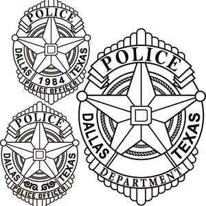 Dallas Police Badge Vector File: Laser Engraving, Cut Ready