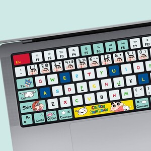 Crayon Shin-chan MacBook Keyboard Stickers | Cute and Nostalgic Vinyl Key Skins for MacBook Air/Pro | Individual Key Decals | Kawaii Laptop