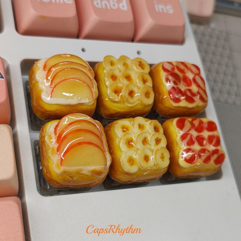 Thick Toast Keycap | Handmade Clay Art | for Mechanical Keyboards ...