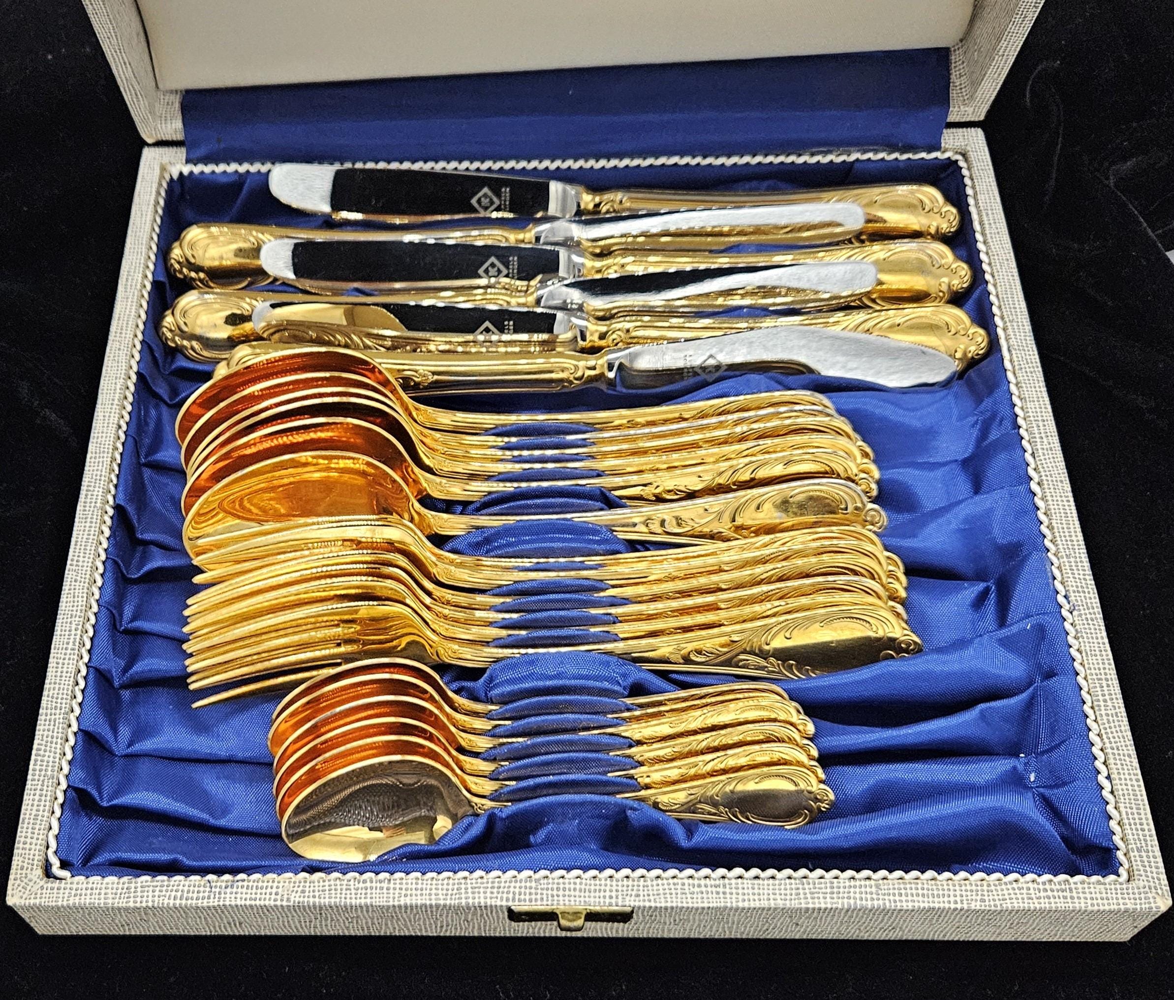 Bestecke Solingen Gold Plated Silverware Set - Etsy Bestecke Solingen Gold Plated Silverware Set - Etsy