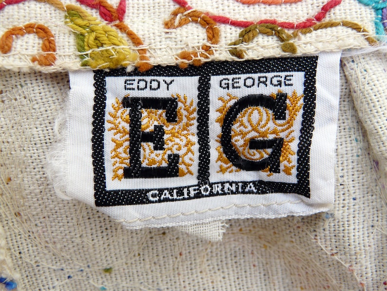 small EDDY GEORGE of California midcentury 1970s paisley skirt multi-colour