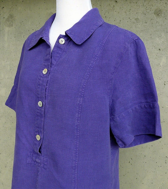 OSKA 100% linen dress, purple, lagenlook, made in… - image 3