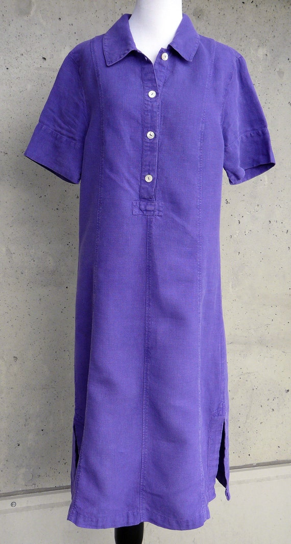 OSKA 100% linen dress, purple, lagenlook, made in… - image 2