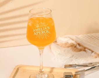 Aperol Spritz Glass,Personalised Aperol Spritz Glass,Aperol Spritz,Birthday Gift,Engraved Aperol Spritz Glass,Personalised Gifts for her him