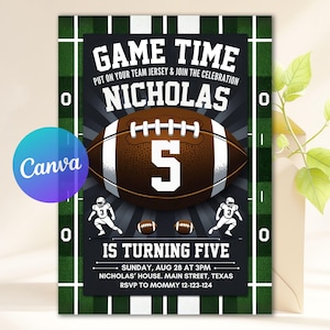 Football Birthday Invitation, Football Game Invite, Editable First birthday Invite Template, Boy Birthday Invite, Instant Download